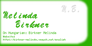 melinda birkner business card